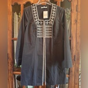 “Turkish Delight Coat” Dark Gray Embroidered Long Coat